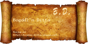 Bogdán Ditta névjegykártya